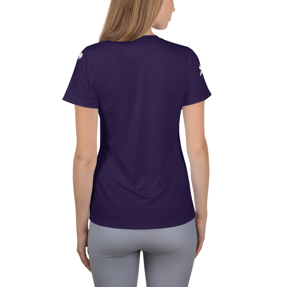 All-Over Print Women's Athletic T-shirt - Fly Free (Violet)