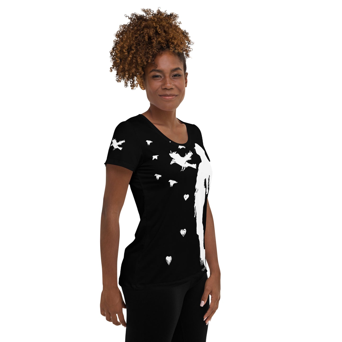 All-Over Print Women's Athletic T-shirt - Fly Free