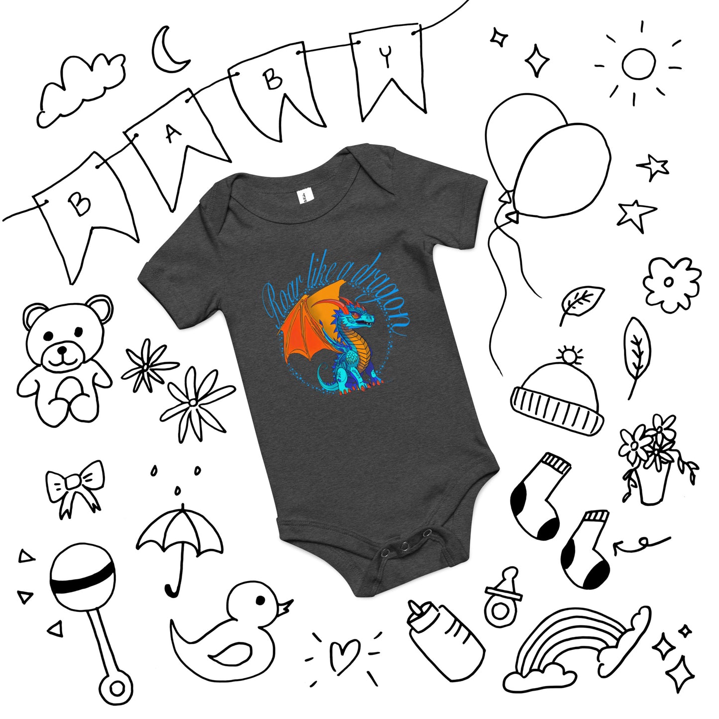 Baby short sleeve one piece - Dragon