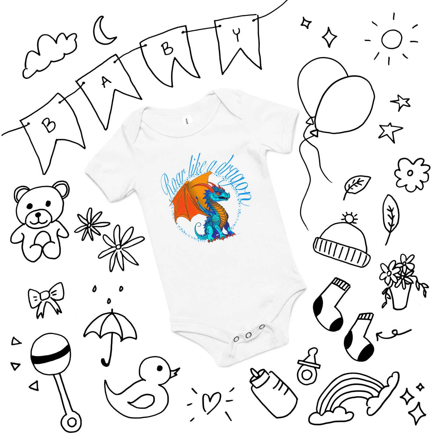 Baby short sleeve one piece - Dragon