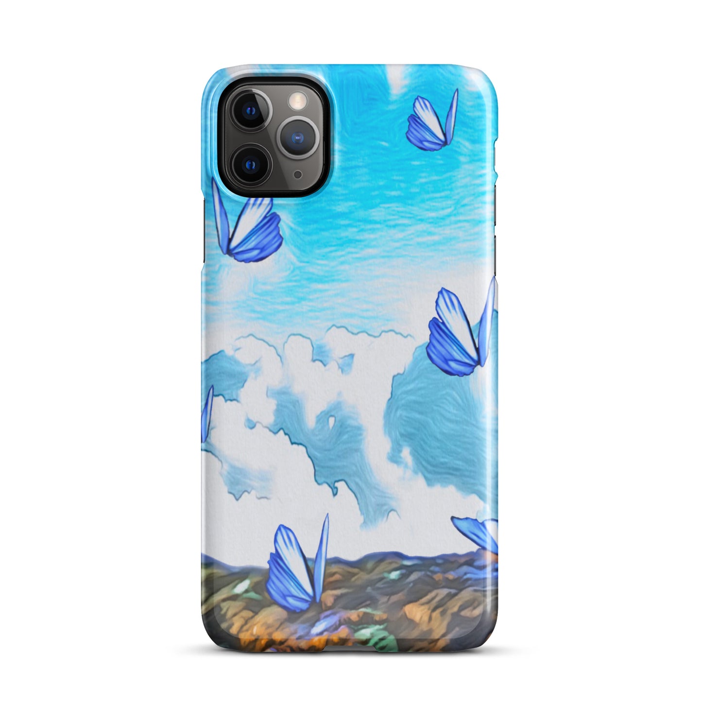 Snap case for iPhone® - Butterflies (blue)