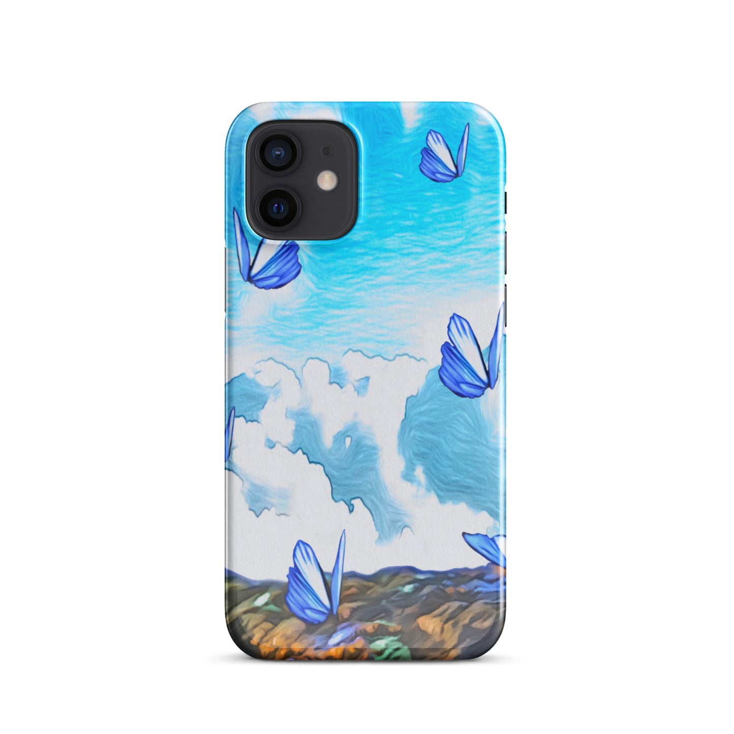 Snap case for iPhone® - Butterflies (blue)
