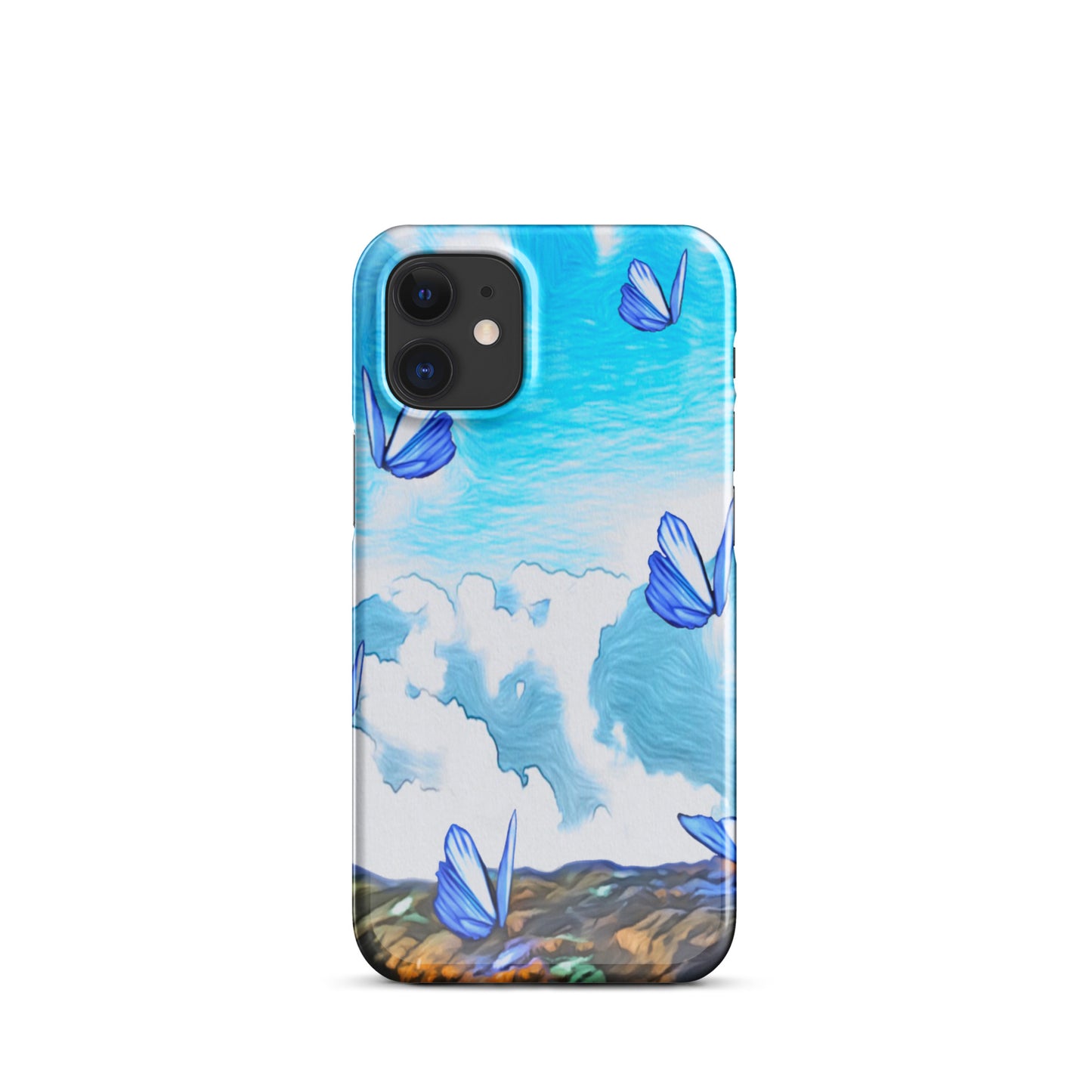 Snap case for iPhone® - Butterflies (blue)