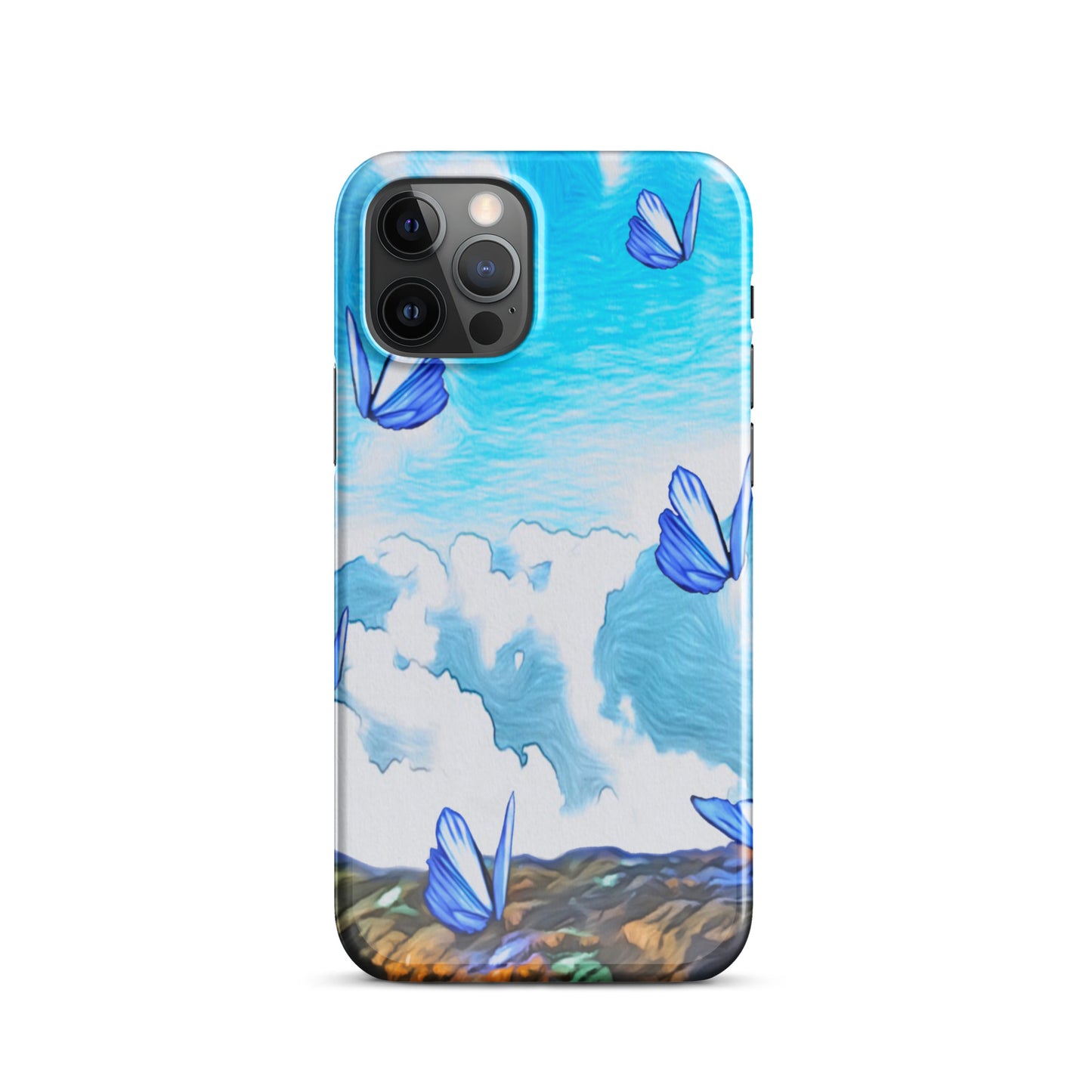 Snap case for iPhone® - Butterflies (blue)