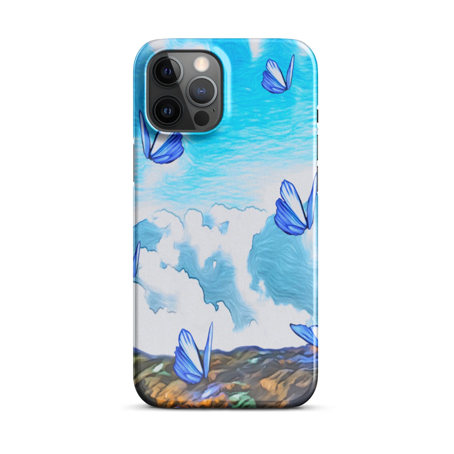 Snap case for iPhone® - Butterflies (blue)