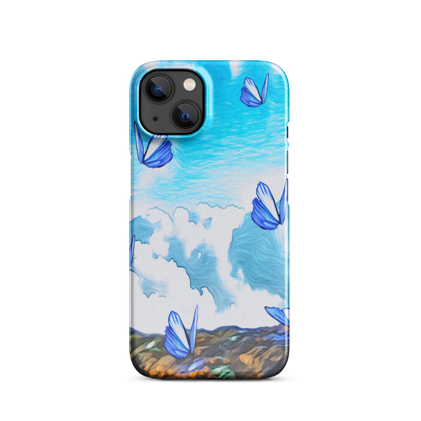Snap case for iPhone® - Butterflies (blue)
