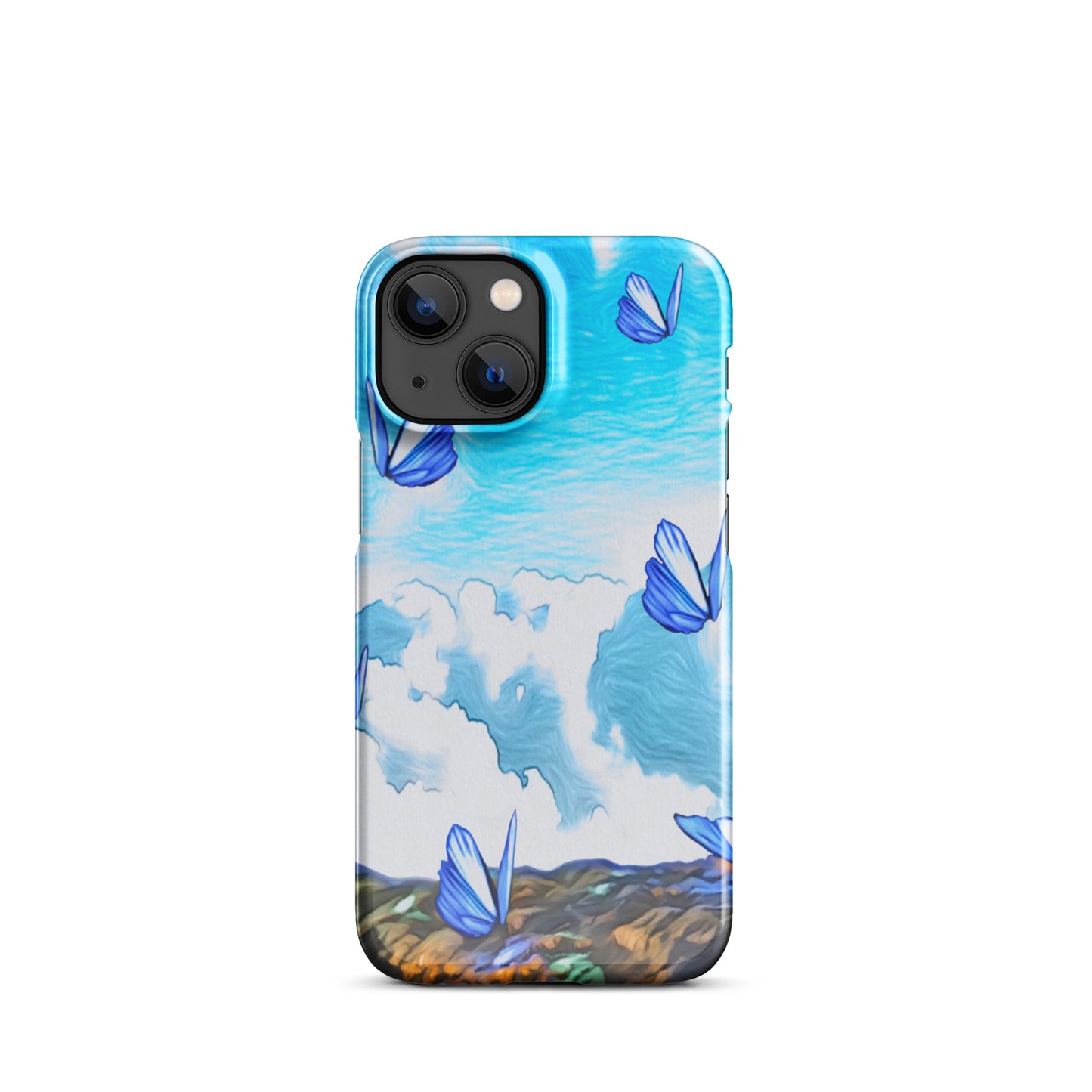 Snap case for iPhone® - Butterflies (blue)
