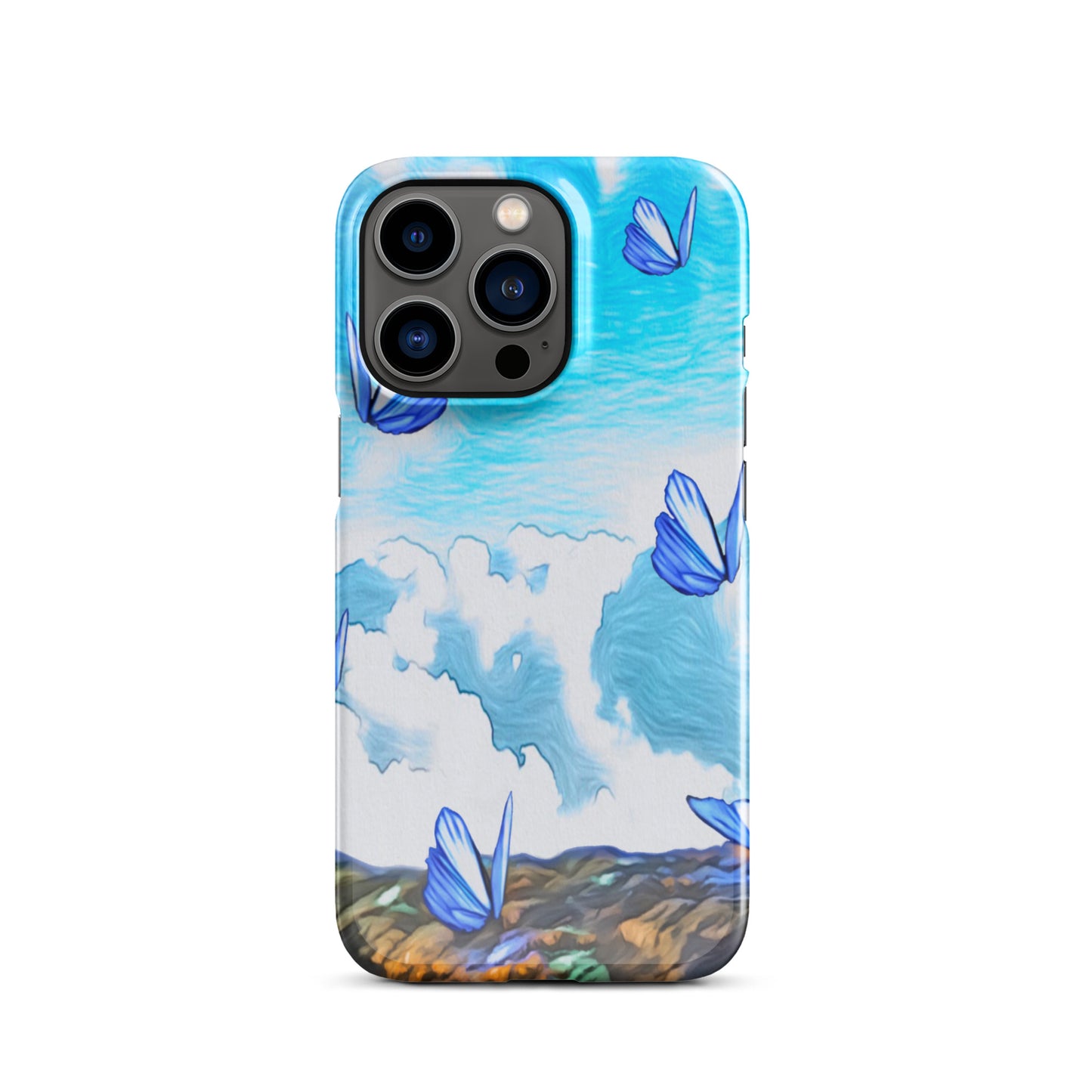 Snap case for iPhone® - Butterflies (blue)