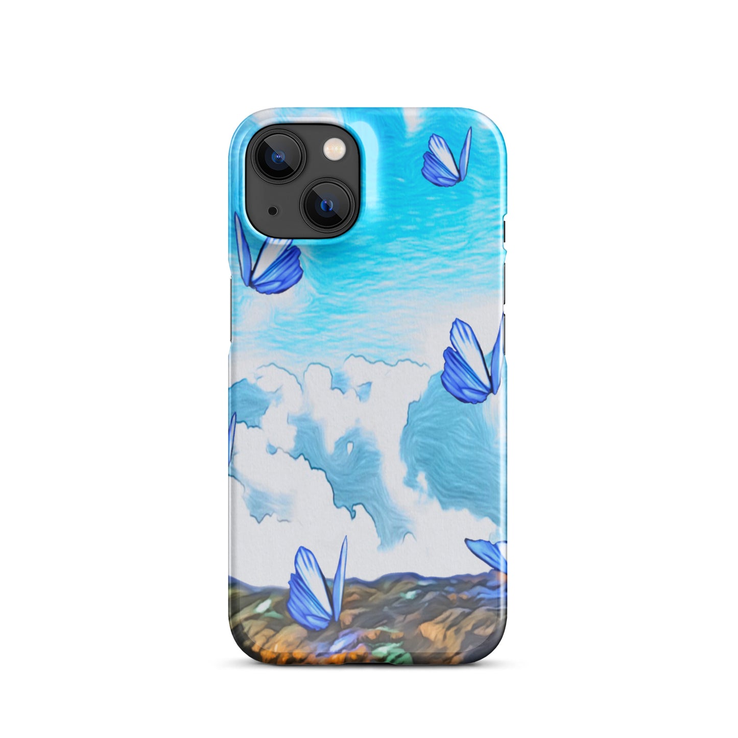 Snap case for iPhone® - Butterflies (blue)