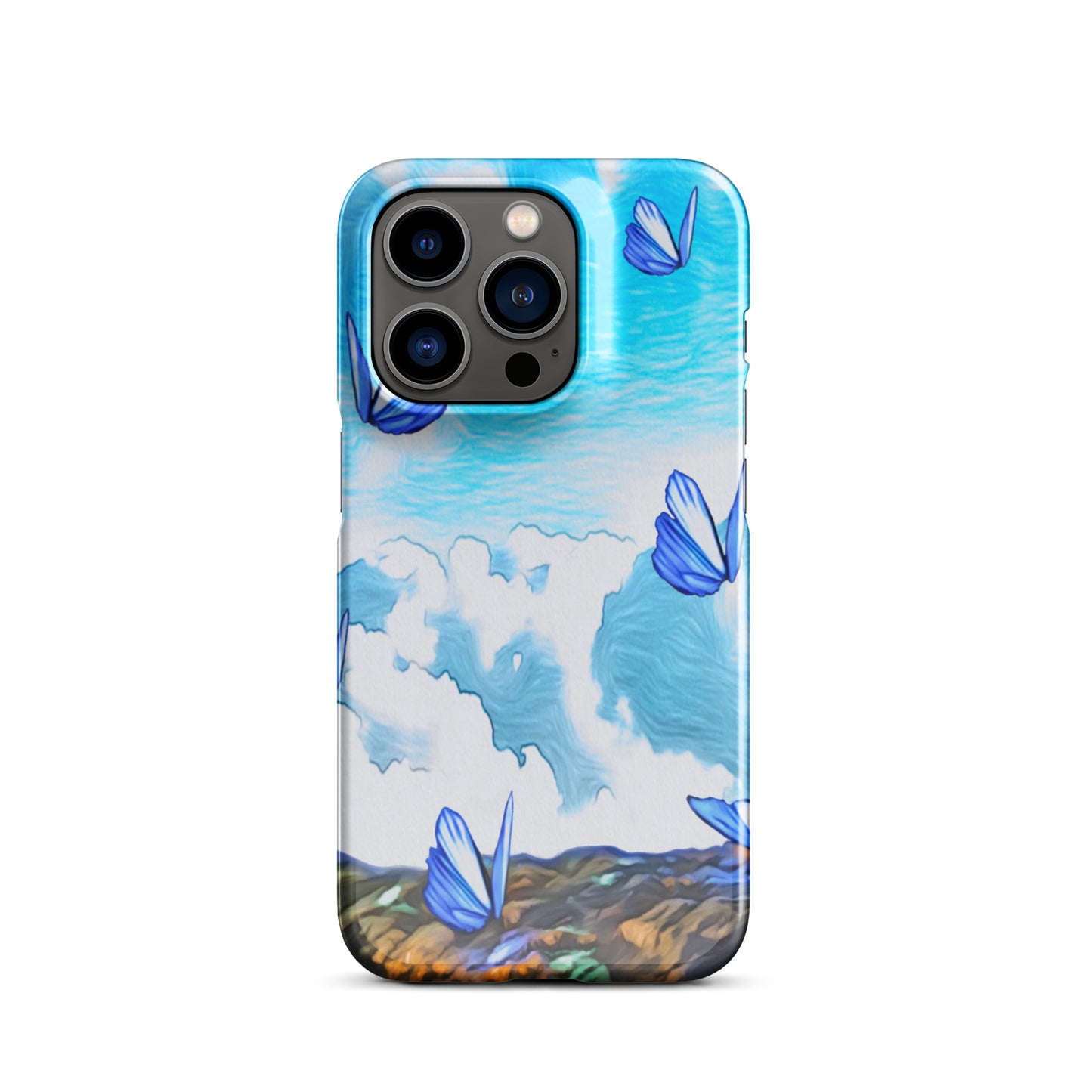 Snap case for iPhone® - Butterflies (blue)