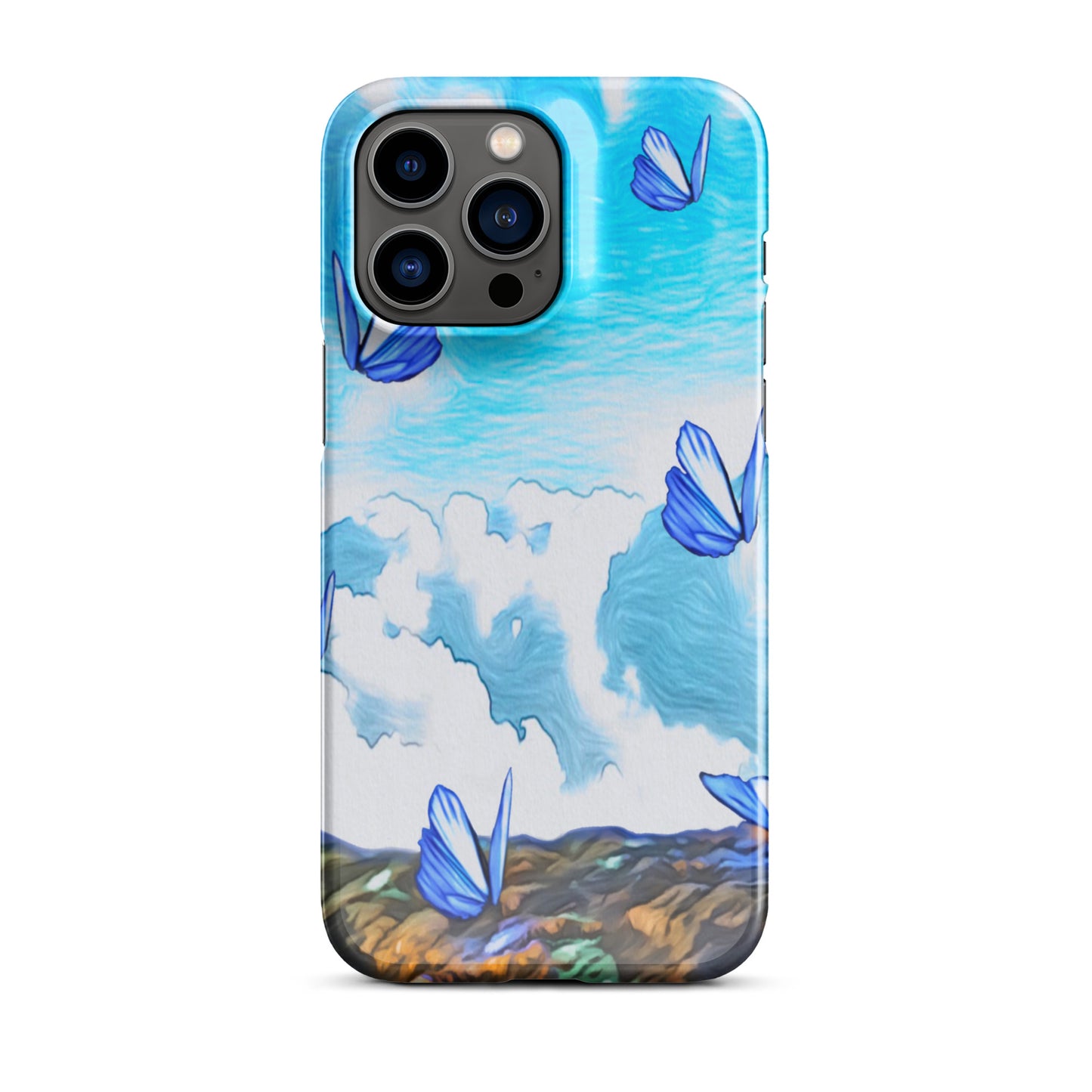 Snap case for iPhone® - Butterflies (blue)