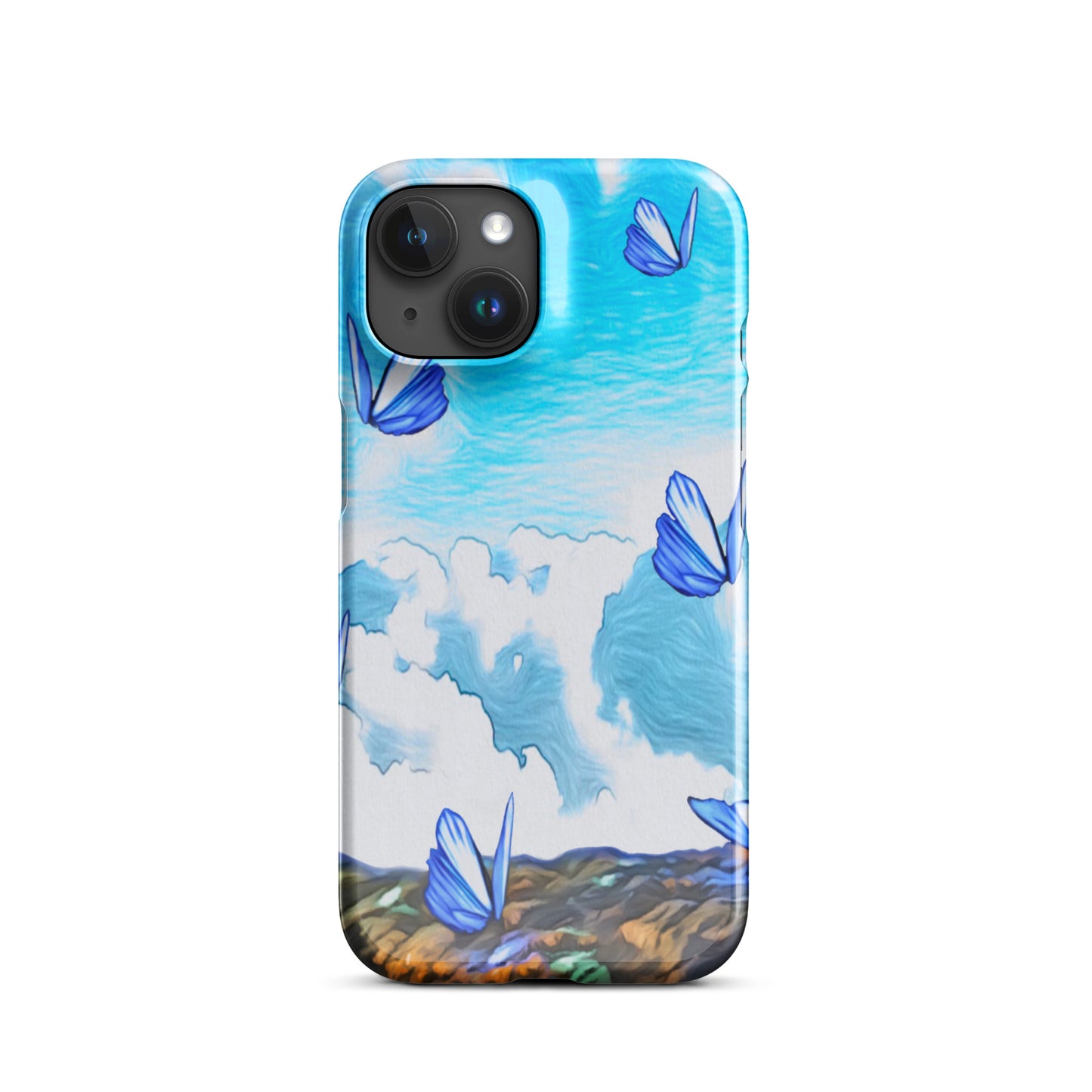 Snap case for iPhone® - Butterflies (blue)