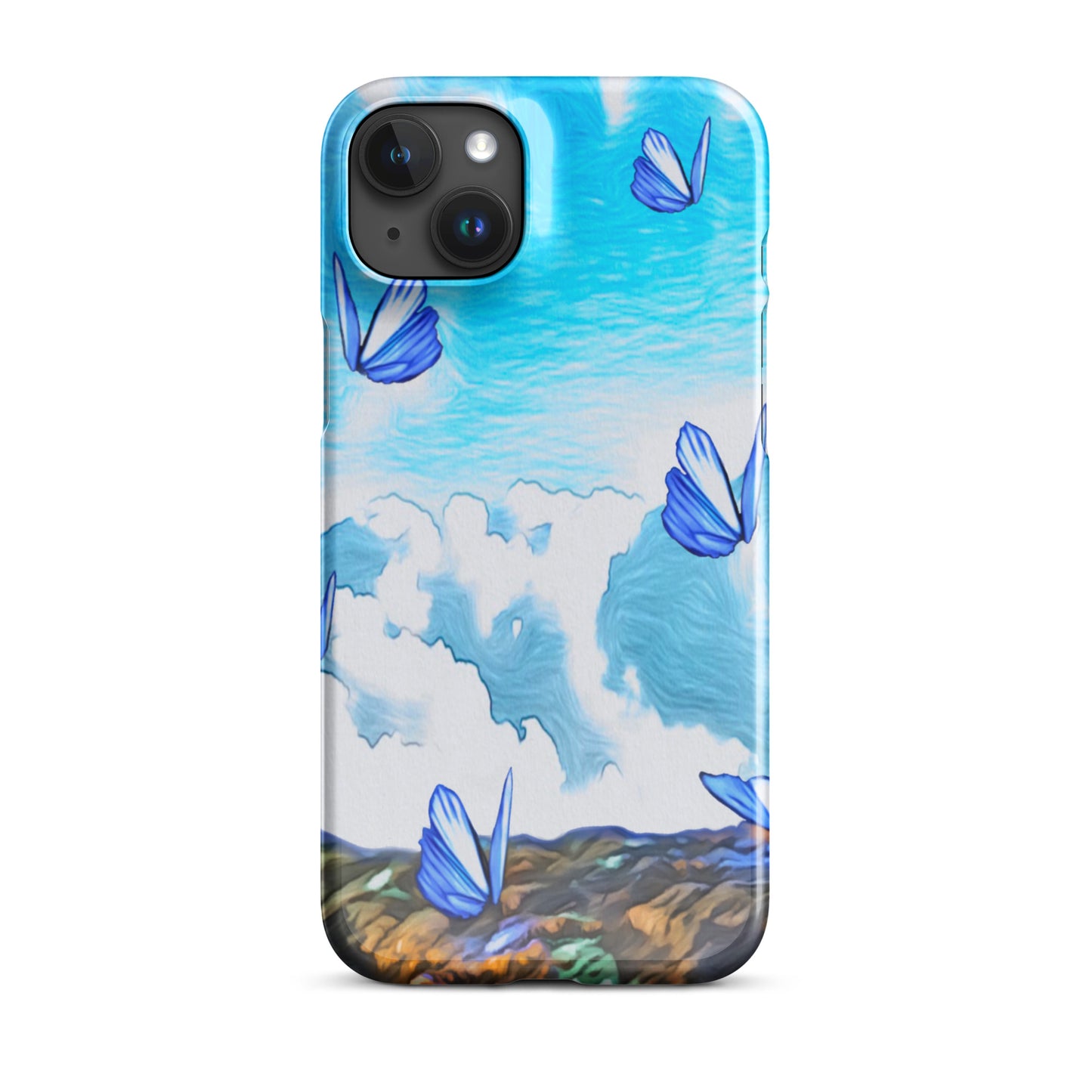 Snap case for iPhone® - Butterflies (blue)