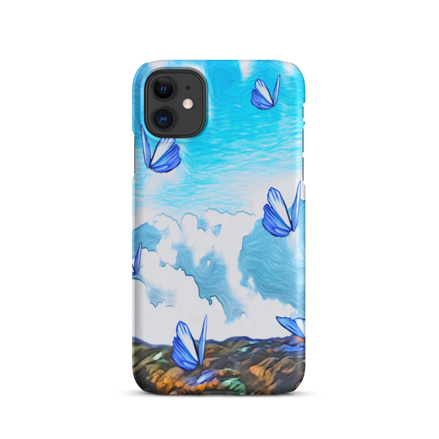 Snap case for iPhone® - Butterflies (blue)