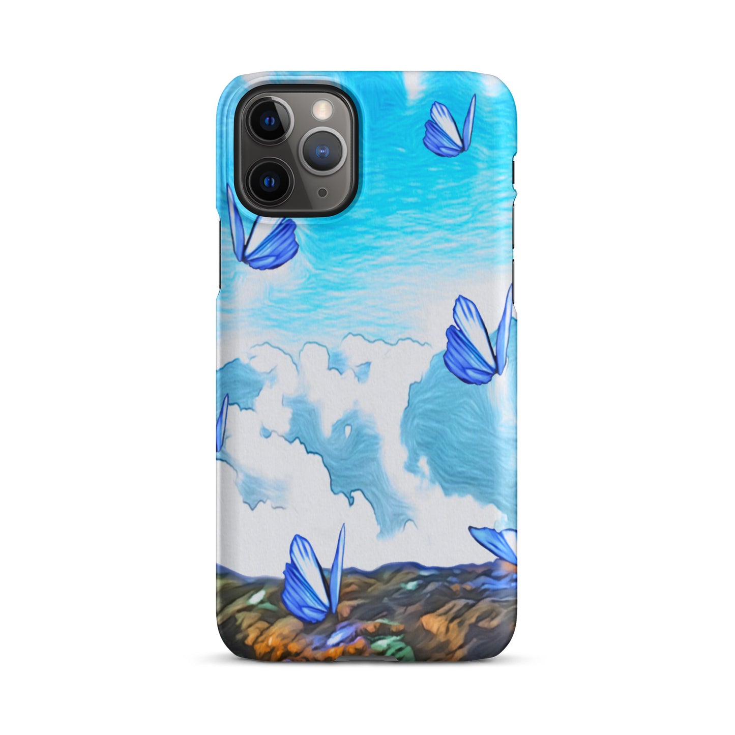 Snap case for iPhone® - Butterflies (blue)