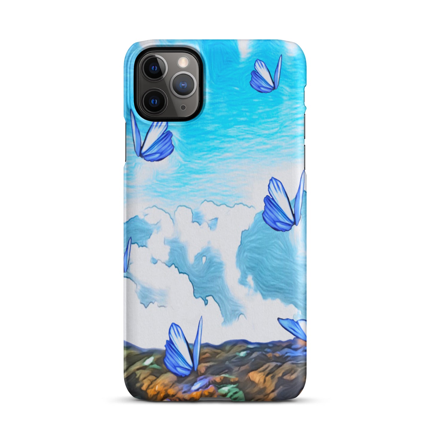 Snap case for iPhone® - Butterflies (blue)