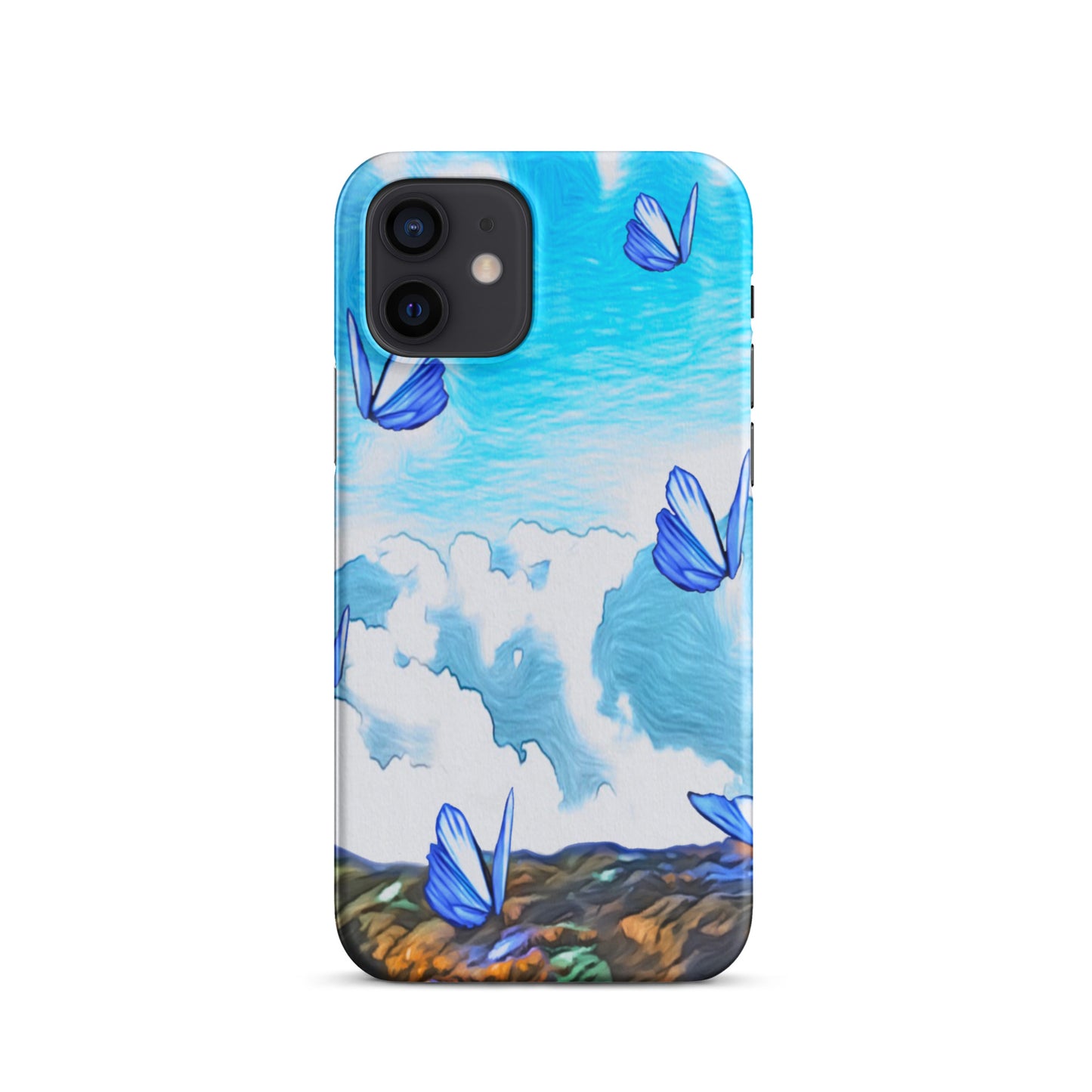 Snap case for iPhone® - Butterflies (blue)