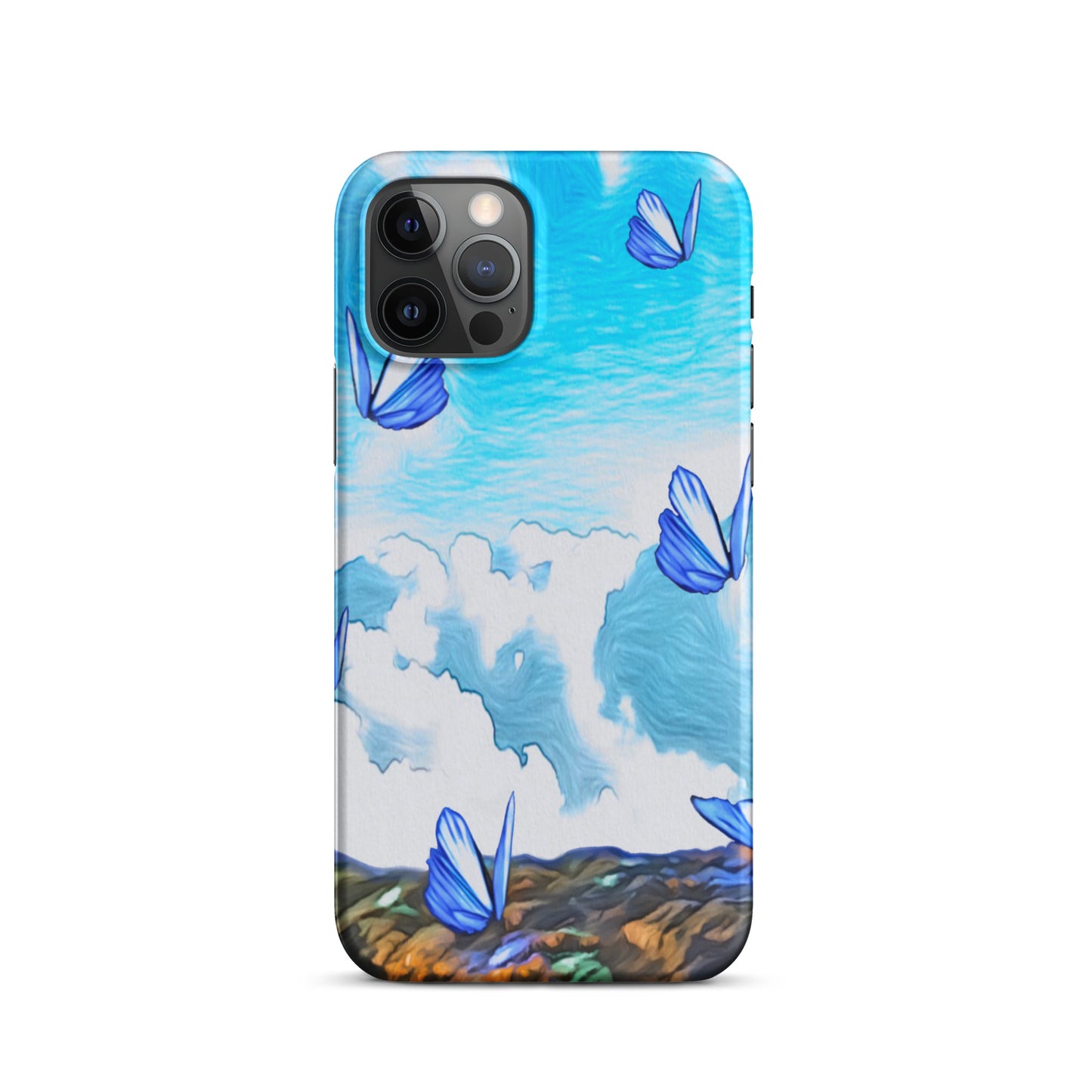 Snap case for iPhone® - Butterflies (blue)