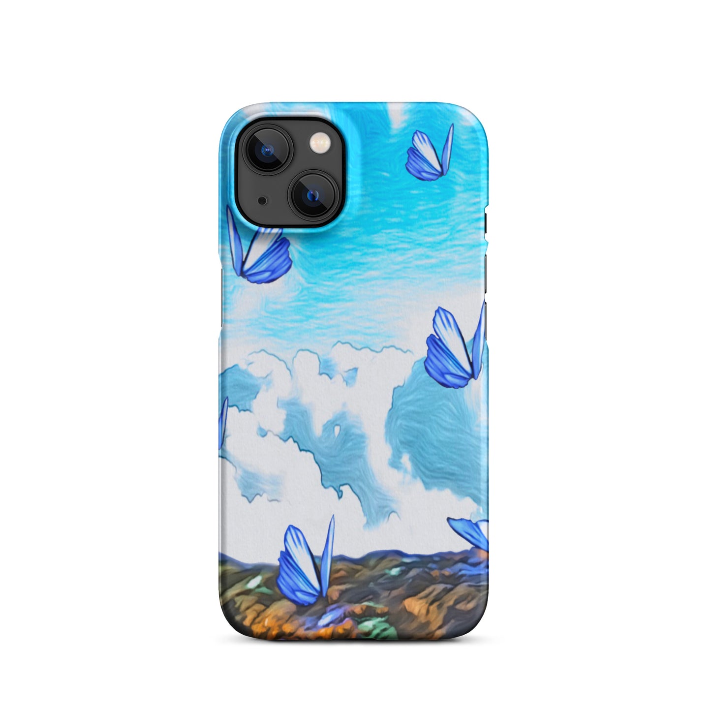 Snap case for iPhone® - Butterflies (blue)