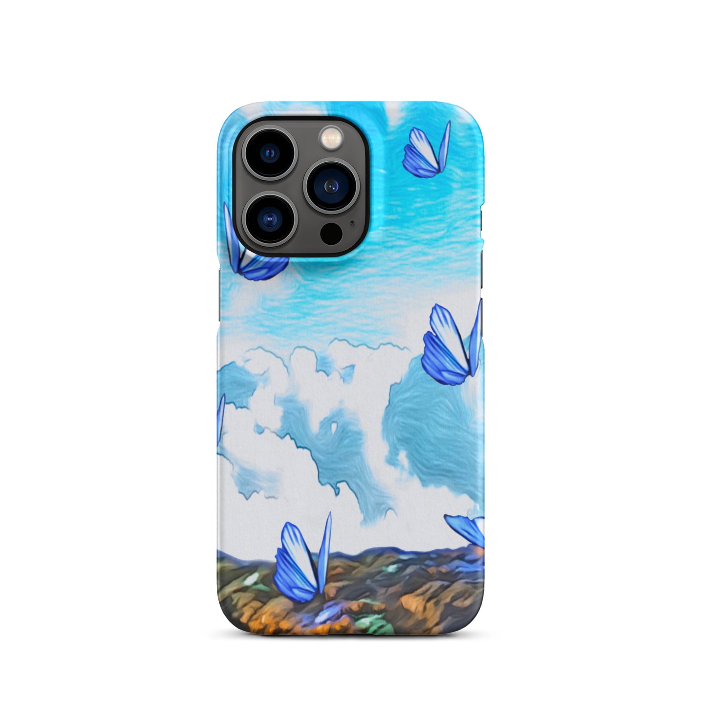 Snap case for iPhone® - Butterflies (blue)