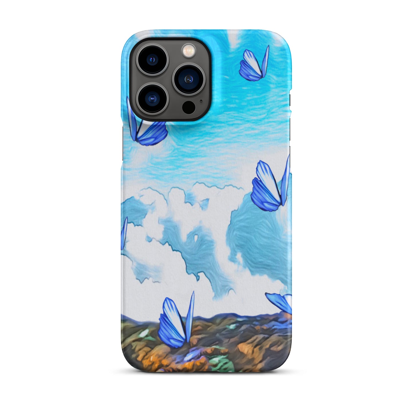 Snap case for iPhone® - Butterflies (blue)