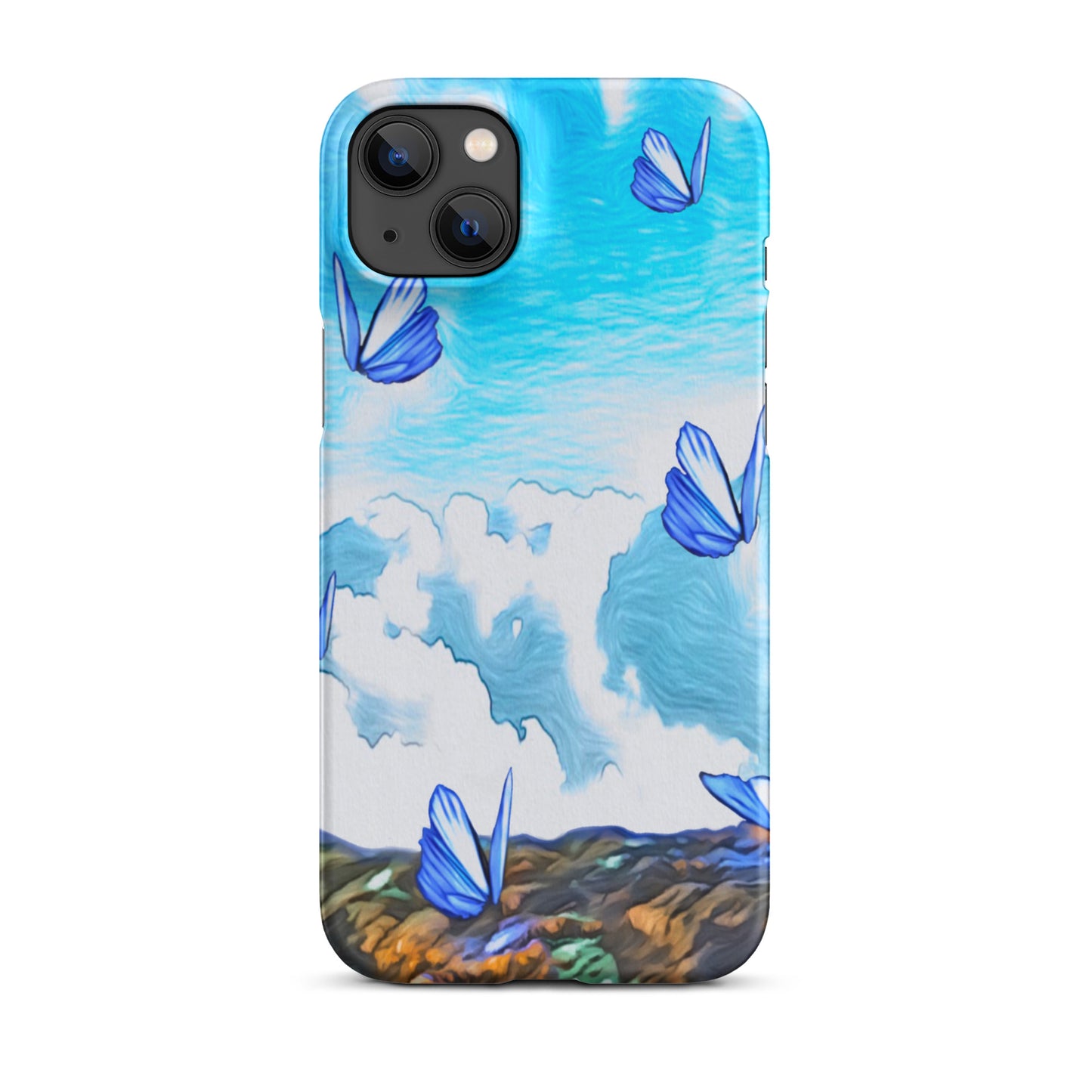 Snap case for iPhone® - Butterflies (blue)