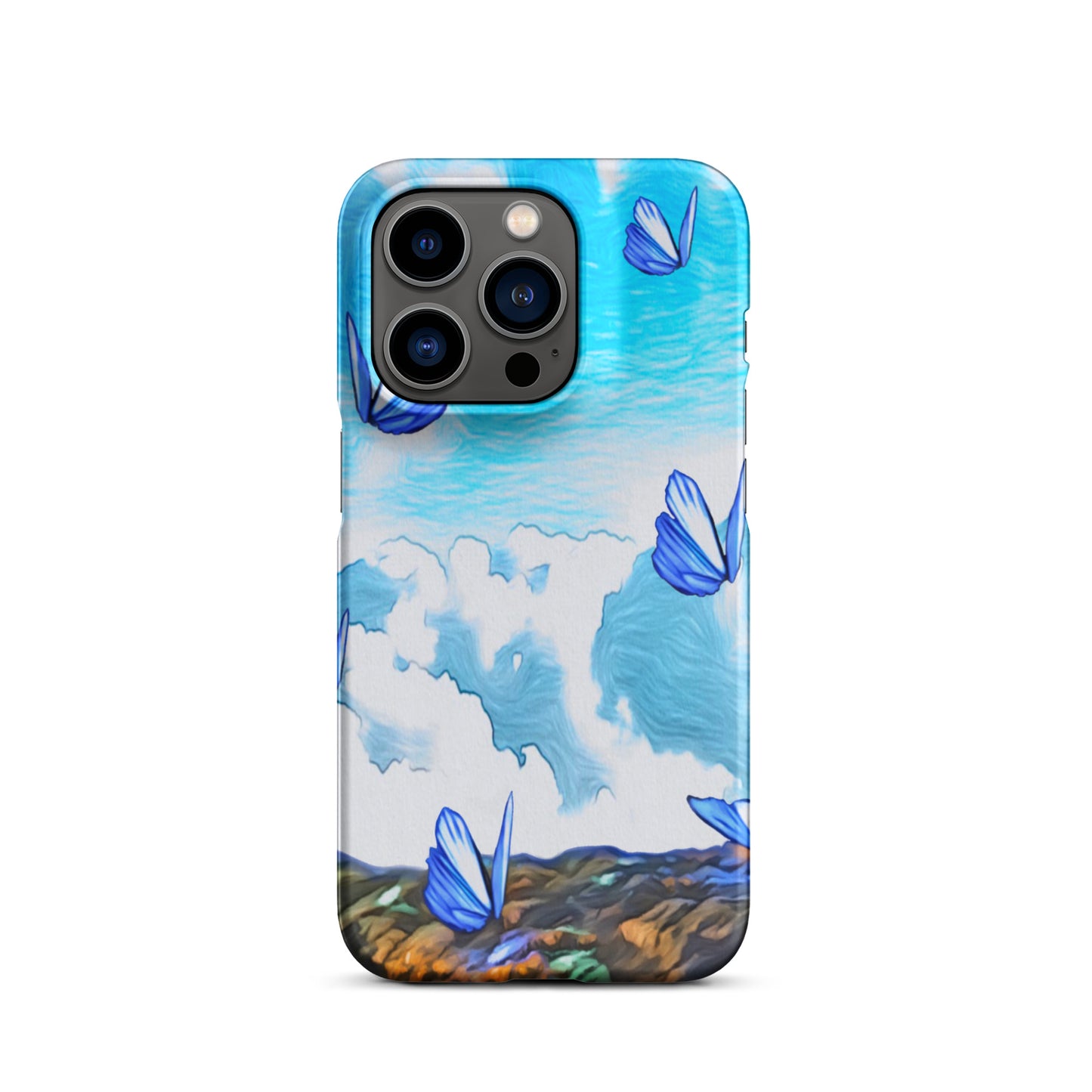 Snap case for iPhone® - Butterflies (blue)