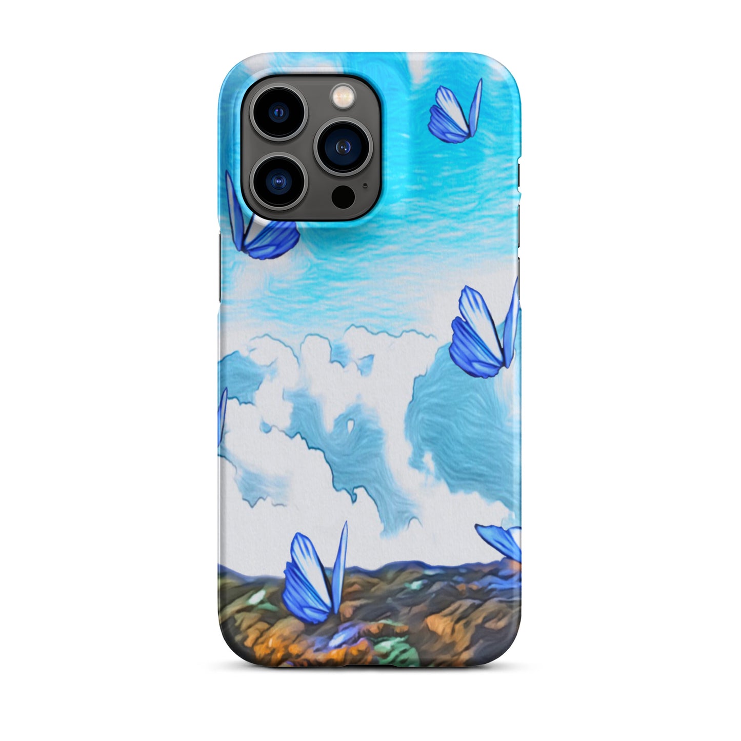 Snap case for iPhone® - Butterflies (blue)