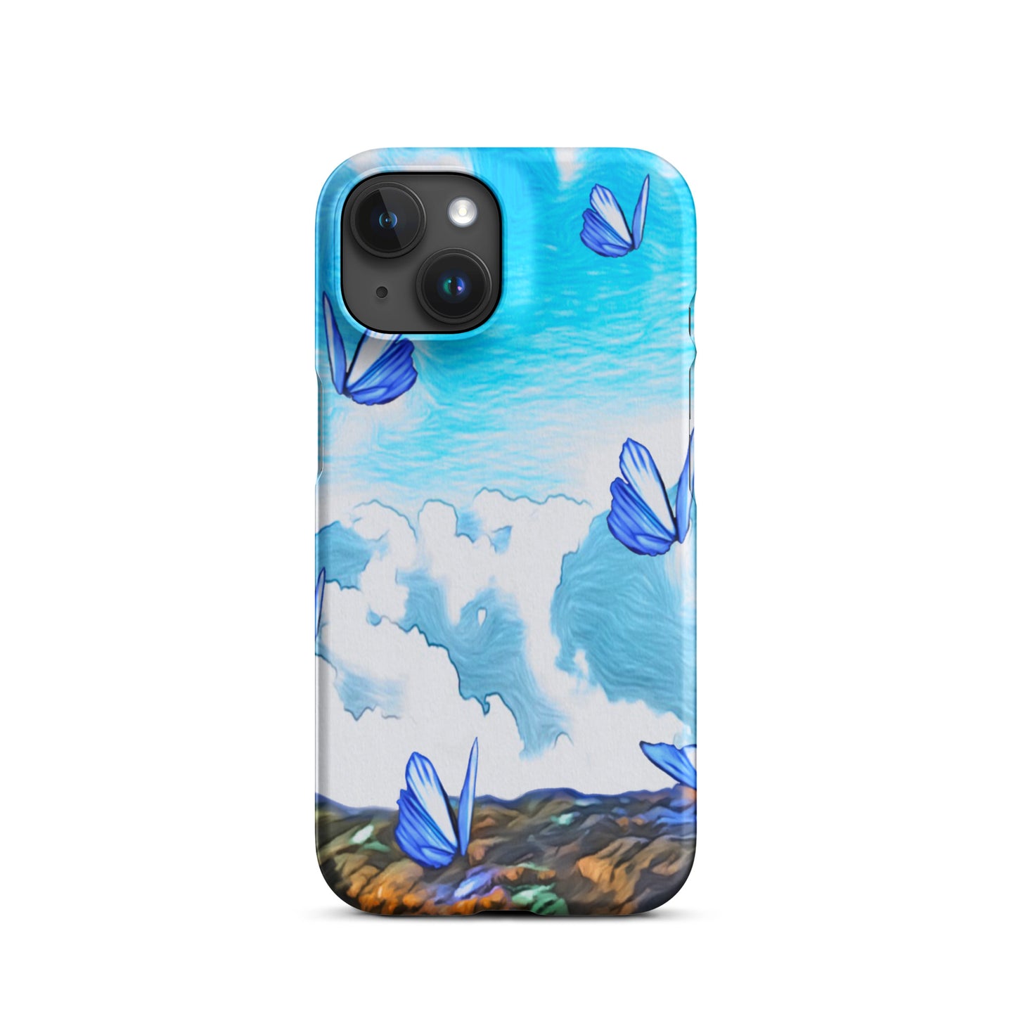 Snap case for iPhone® - Butterflies (blue)