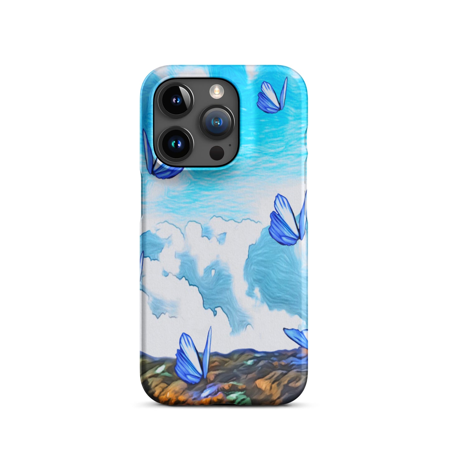 Snap case for iPhone® - Butterflies (blue)