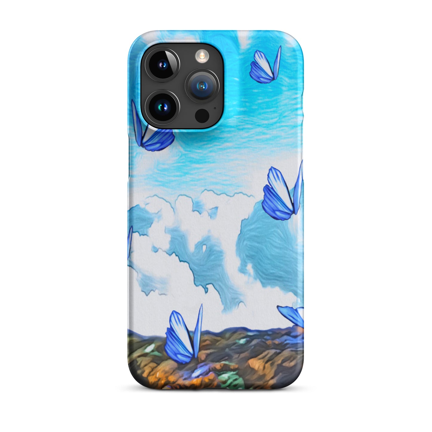 Snap case for iPhone® - Butterflies (blue)