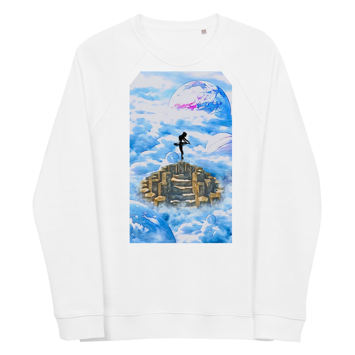 Unisex organic raglan sweatshirt - Ballerina on the Worlds