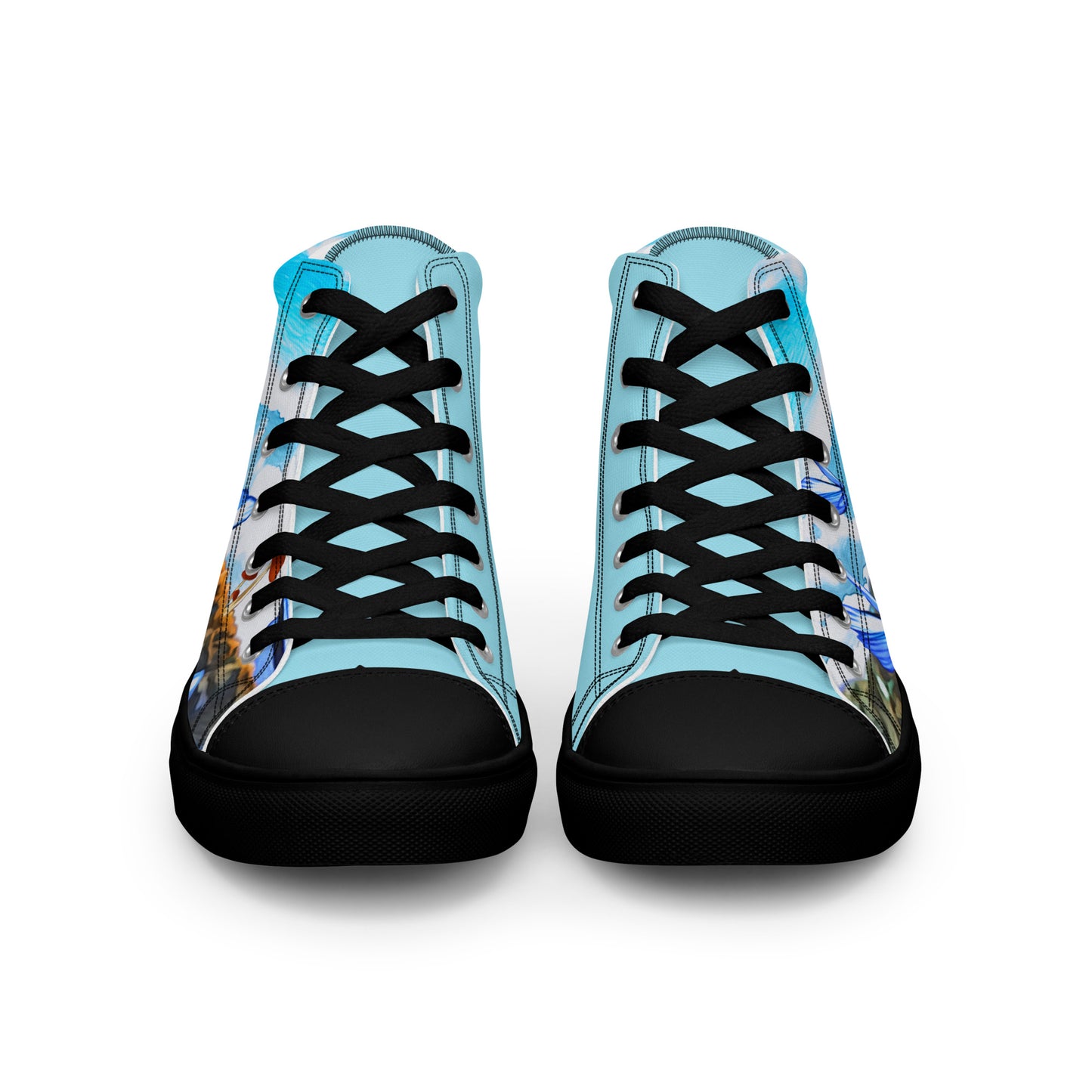 Women’s high top canvas shoes - Butterfly (blue)