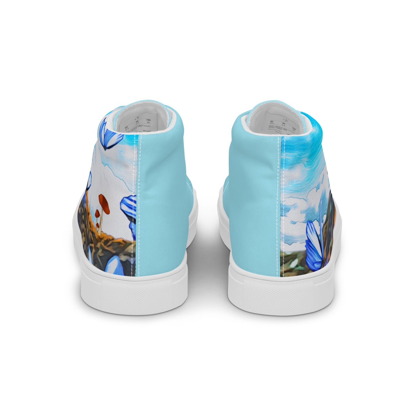 Women’s high top canvas shoes - Butterfly (blue)