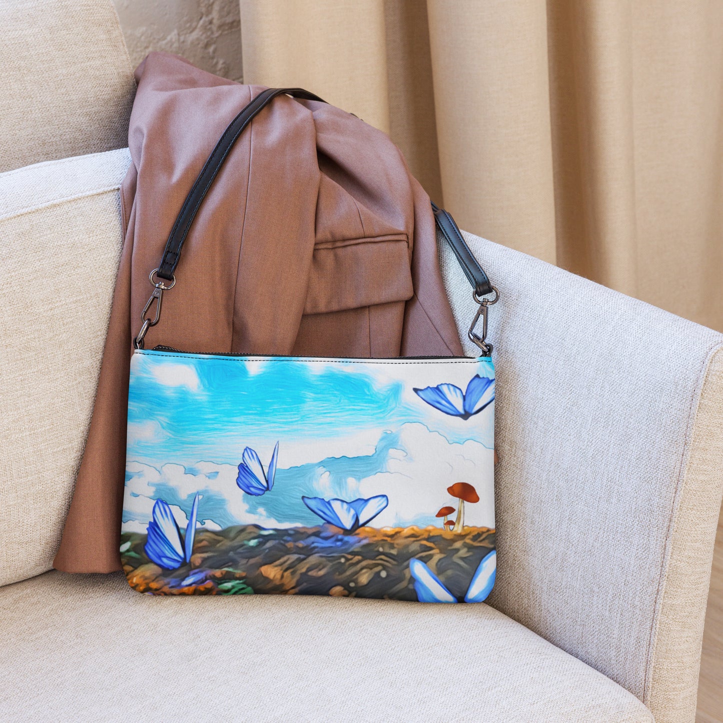 Crossbody bag - Blue Butterflies