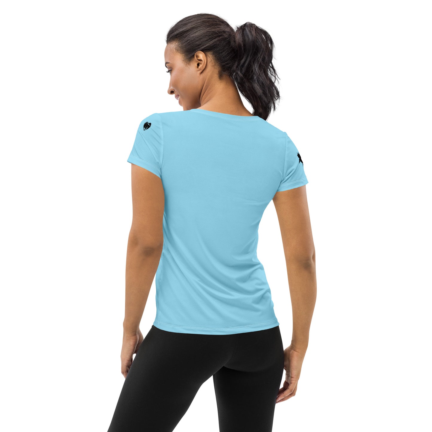All-Over Print Women's Athletic T-shirt - Fly Free (Blue)
