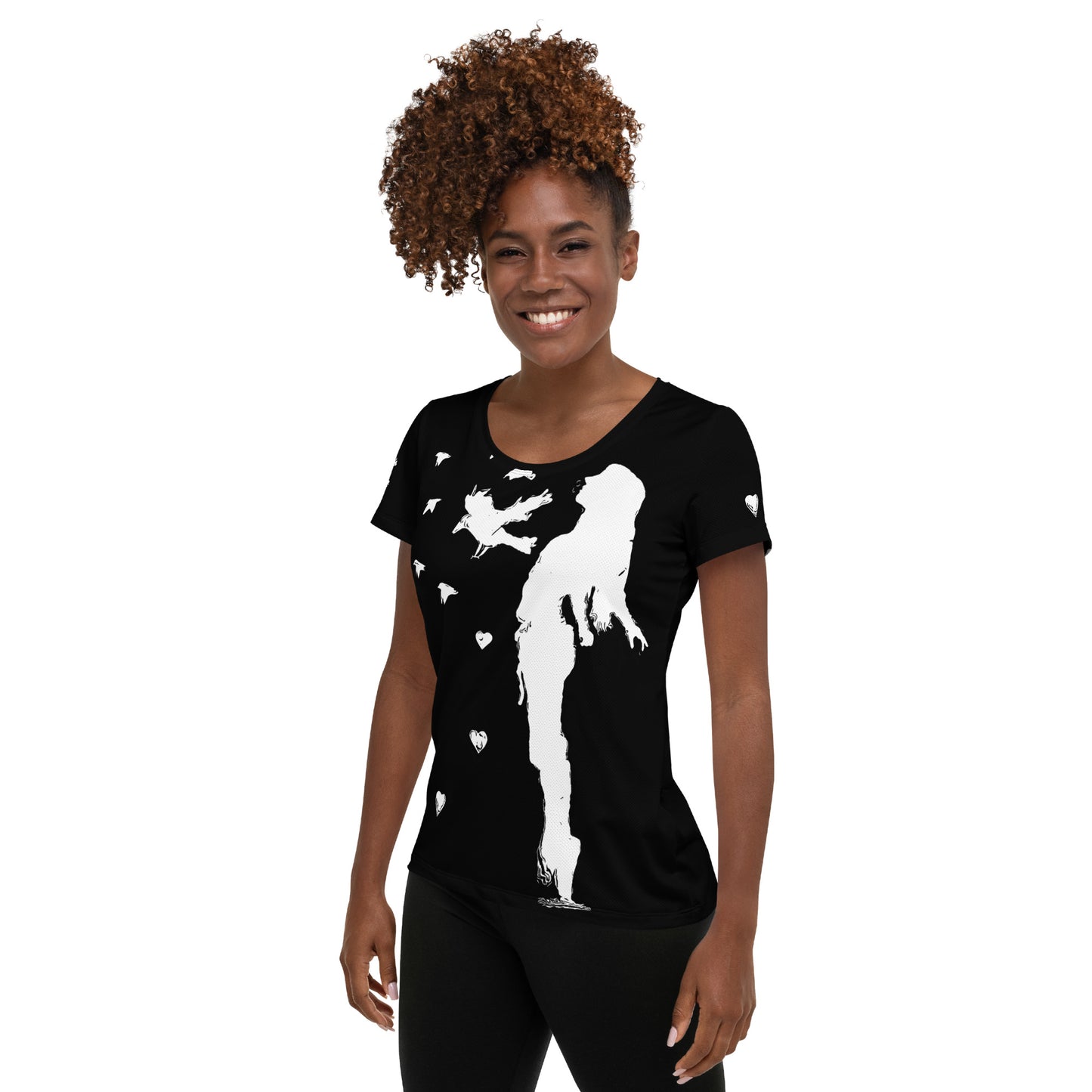 All-Over Print Women's Athletic T-shirt - Fly Free