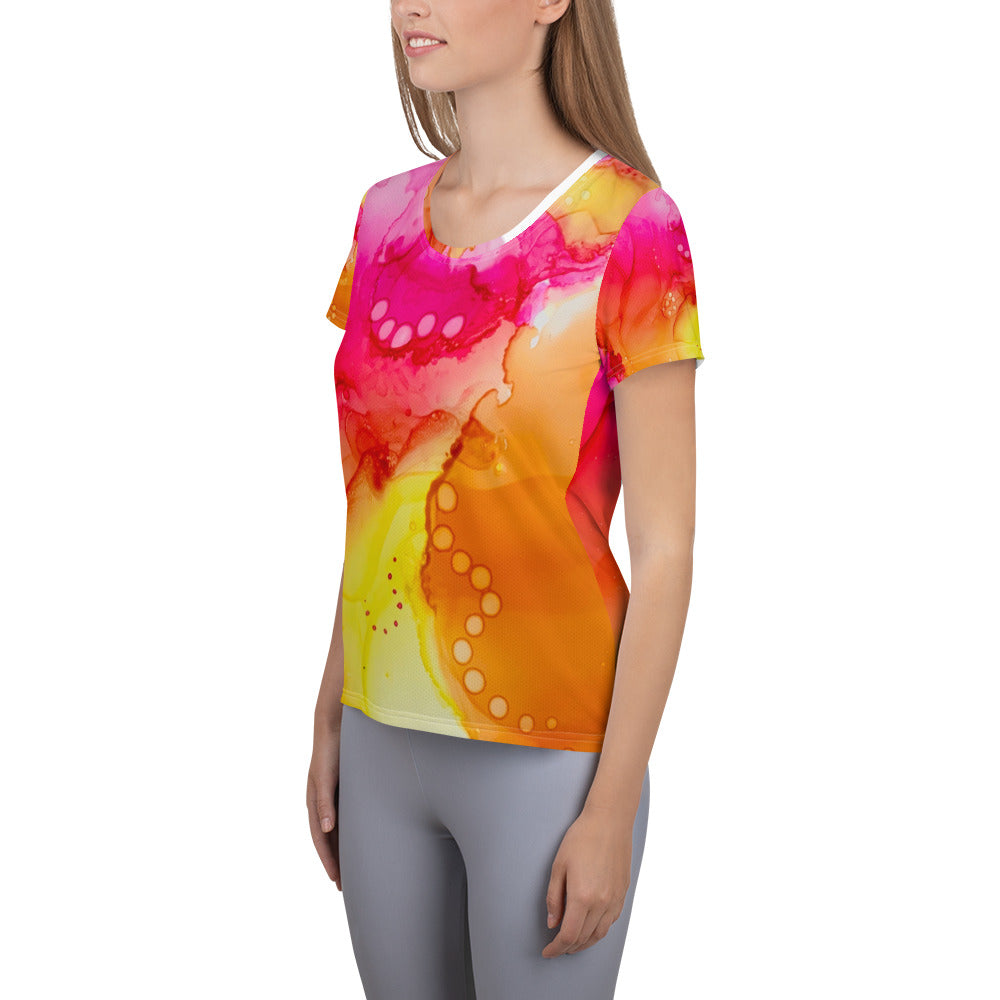 All-Over Print Women's Athletic T-shirt - Colorful