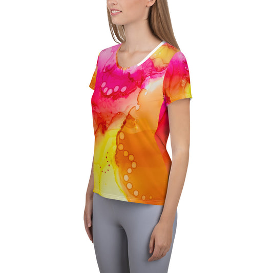All-Over Print Women's Athletic T-shirt - Colorful