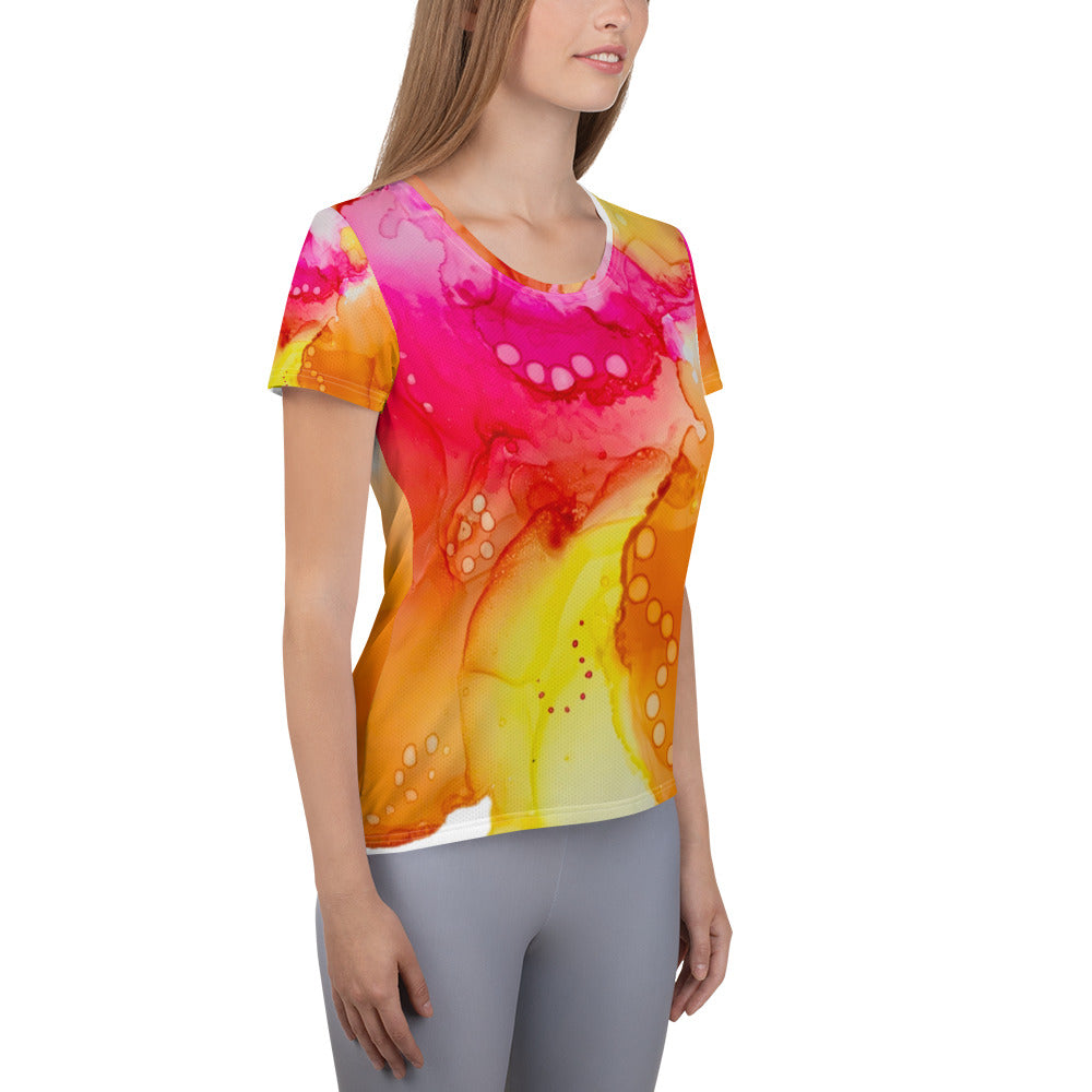 All-Over Print Women's Athletic T-shirt - Colorful