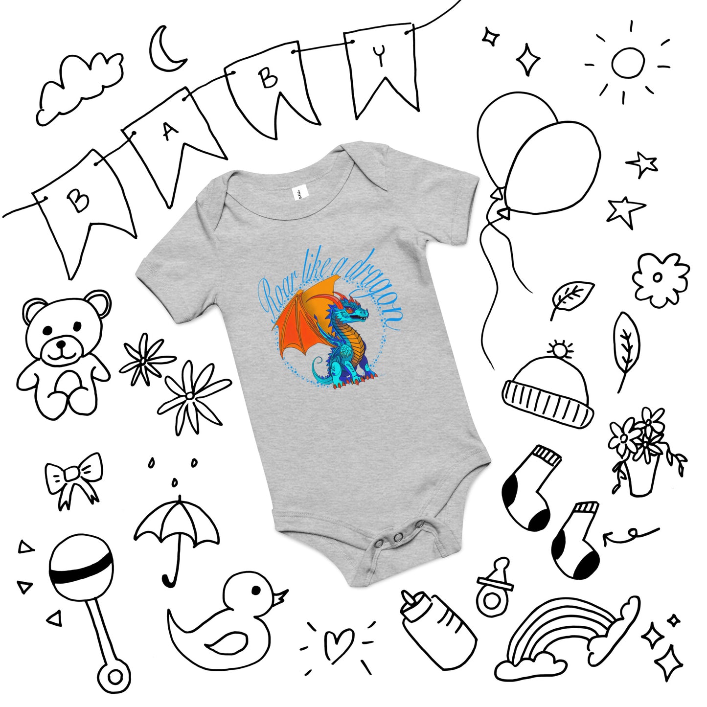 Baby short sleeve one piece - Dragon