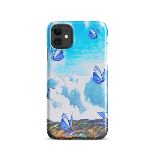 Snap case for iPhone® - Butterflies (blue)