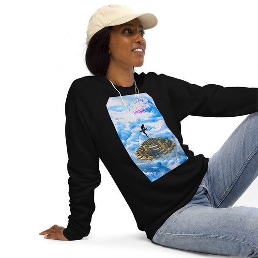 Unisex organic raglan sweatshirt - Ballerina on the Worlds